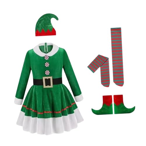 APLVFFZH Weihnachtskostüm-Set, Kleidung, süßes Mädchen-Kleid und Hut-Set für Festliche Partys, Passend für von APLVFFZH