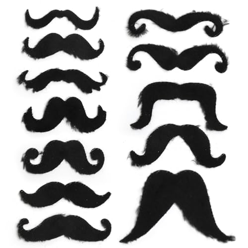 APOMOONS 12 Stück Set Schnurrbart zum Ankleben, Fake Bart für Kostüm Schnauzer zum Ankleben, Vollbart, Falscher Bart für Bärte zum Ankleben, 80er Schnurbart Kleben für Karneval, Halloween, Partys APOMOONS 12 Stück Set Schnurrbart zum Ankleben, Fake Bart für Kostüm Schnauzer zum Ankleben, Vollbart, Falscher Bart für Bärte zum Ankleben, 80er Schnurbart Kleben für Karneval, Halloween, Partys von APOMOONS