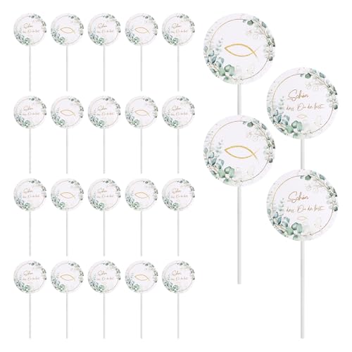 APOMOONS 48 Stück Cupcake Topper mit Stäbchen, 2 Designs Tortenstecker, Fisch Design Kuchen Deko Kommunion Tortendeko Konfirmation Tortendeko Kommunion Deko Taufe Eukalyptus APOMOONS 48 Stück Cupcake Topper mit Stäbchen, 2 Designs Tortenstecker, Fisch Design Kuchen Deko Kommunion Tortendeko Konfirmation Tortendeko Kommunion Deko Taufe Eukalyptus von APOMOONS