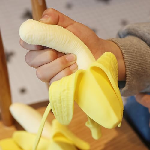APOMOONS Banane Squishies Spielzeug, Simulierte Banane Stressabbau-Spielzeug, Spielzeug Banane drücken Stress Relief Squishy, Obst-Neuheit Drückspielzeug Party-Gefälligkeiten für Kinder von APOMOONS