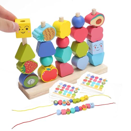 APOMOONS Montessori Holzspielzeug mit Karten Steckspiel Fädelspiel Sortierspiel Stapelsteinen Bausteinen Motorikspielzeug Stapelspiel Lernspiele Geschenk für Baby Jungen Mädchen Spielsachen APOMOONS Montessori Holzspielzeug mit Karten Steckspiel Fädelspiel Sortierspiel Stapelsteinen Bausteinen Motorikspielzeug Stapelspiel Lernspiele Geschenk für Baby Jungen Mädchen Spielsachen von APOMOONS