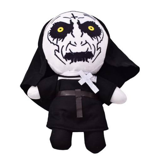 APPCRFM 23 cm großes Halloween The Nun Doll Halloween Gruselige Puppe， Halloween Totenkopf Plüschpuppe für Halloween Dekoration Requisiten Spielzeug Für Kinder und Erwachsene - Movies Fan von APPCRFM