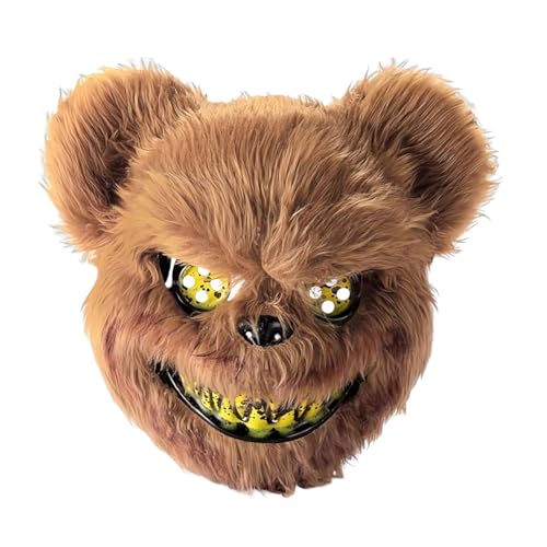 APPCRFM Gruselige Bärenmaske, Halloween Bär Maske, Gruselige Teddybär Maske, Geeignet für Cosplay Kostüme Halloween Party Rave, Gruselige Halloween Maske (Braun) von APPCRFM