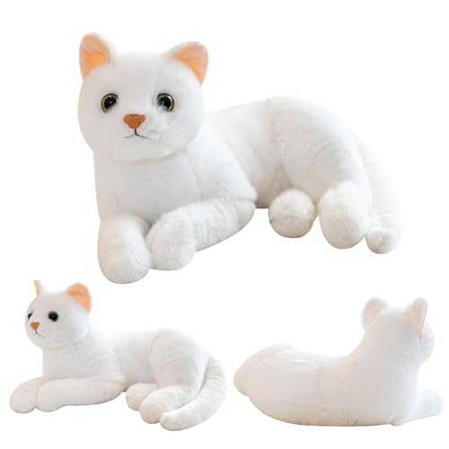 APPCRFM Simulations Katzen Puppe, Niedliche Katzenpuppe, Weiß Katzen Puppe Home Dekoration Plüschkissen Für Kinder Urlaub Geschenke Weihnachten Geschenke, 30cm von APPCRFM