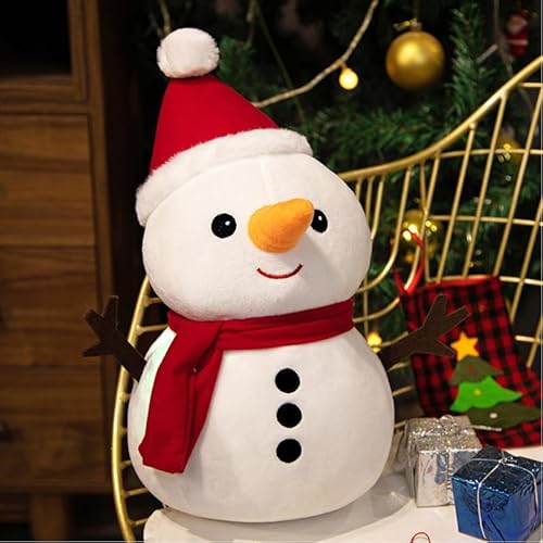 APPCRFM Weihnachten Kuscheltier Snowman Plush, Schneemann Plüsch Puppe Geschenk, Kawaii Plüsch Kissen, Druckentlastend Kuscheltiere Spielzeug, Für Kinder Mädchen Junge Festival Kuschelkissen Geschen von APPCRFM