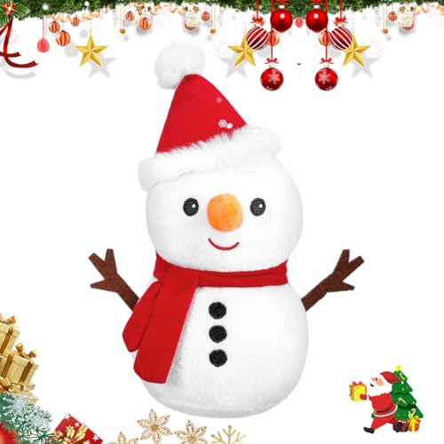 APPCRFM Weihnachten Kuscheltier Snowman Plush, Schneemann Plüsch Puppe Geschenk, Kawaii Plüsch Kissen, Druckentlastend Kuscheltiere Spielzeug, Für Kinder Mädchen Junge Festival Kuschelkissen Geschen von APPCRFM