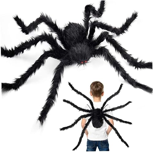 Halloween Giant Spider Dekorationen Gefälschte realistische haarige Spinnenrucksack Halloween Plüsch Spinnen Kostüm Halloween Dekorationen Gruseldekoration Requisiten von APPCRFM