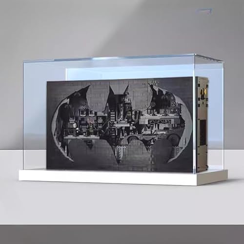 APRILA Acryl Vitrine 3 mm für Lego 76252 Batcave - Shadow Box - Neu, Staubdichte Vitrine Acrylic Display Case for Lego 76252 Modell Sammlerstücke, 55 x 20 x 35 cm (Nur Vitrine) von APRILA