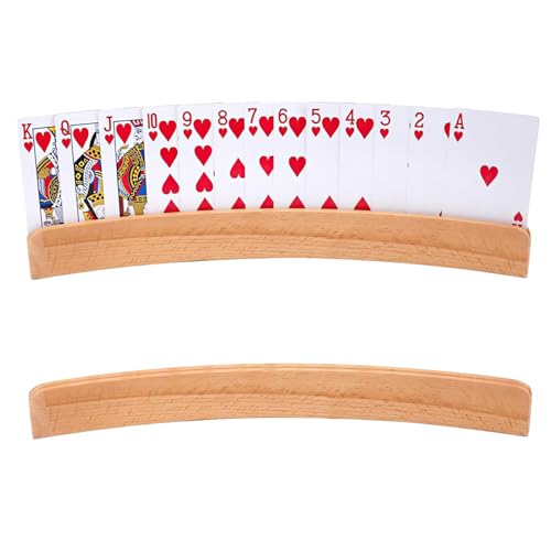 APRRMLIZW Holz Spielkartenhalter für Senioren 2 Stück 33cm Spielkartenhalter Holz Kartenhalter Spielkarten Freisprech Kartenständer Kinder Spielkartenhalter für Kinder Senioren Erwachsen Behinderte von APRRMLIZW