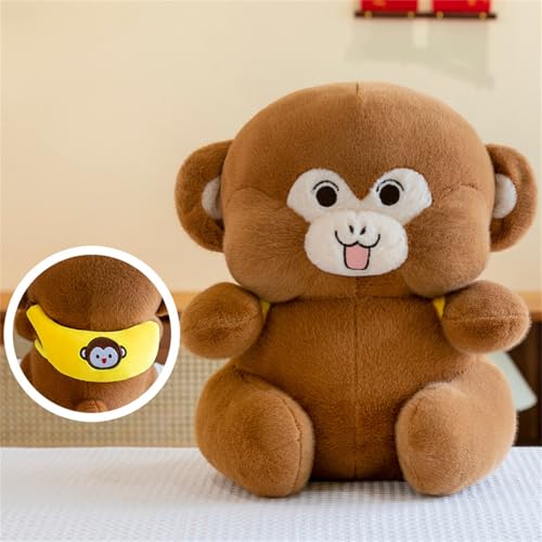 AFFE Stofftier Plüschtiere, Obst AFFE Kuscheltier Spielzeug Puppe, Weiche Niedliche Sitzend Flauschige Monkey Plüsch Spielzeug Kawaii Plüschkissen 30/40/50 cm für Mädchen und Jungen (30 cm,Banane) von AQCQDQ