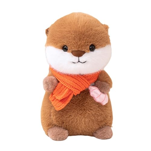 AQCQDQ 30 cm Kuscheltier Otter Plüschtier, Otter Stofftier, Otter Kissen Kuscheltier Flauschig Zum Kuscheln & Spielen Plüsch Spielzeug Kawaii Deko, Niedliches Otter Plüsch Puppe Geschenk (Rot) von AQCQDQ