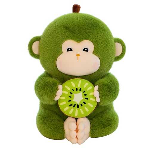 AQCQDQ AFFE Kuscheltier, AFFE Plüschtier mit Kiwi-Frucht, Affen Kuscheltier, Süße Kuscheltier AFFE, Geschenke für Jungen Mädchen Kinder (30 cm,grün) von AQCQDQ