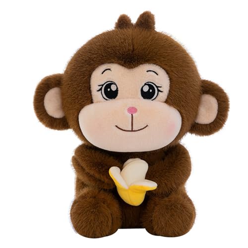 AQCQDQ AFFE Kuscheltier Plüschtier, Affen Spielzeug Puppe Stofftier, Niedlicher Monkey, zum Spielen und Kuscheln, Weiches Schmusetier für Mädchen, Jungen, Babysn (22 cm,Braun) von AQCQDQ