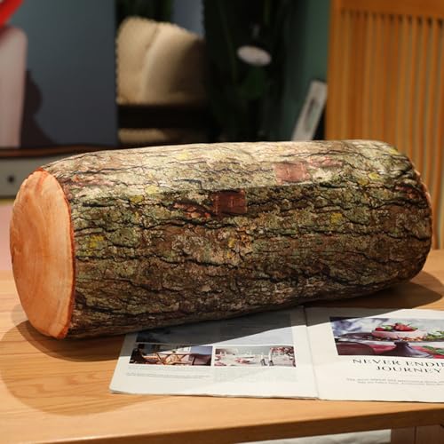 AQCQDQ Baumstamm Kuschelkissen Dekokissen, Baumstamm Kuscheltier Baumstamm Plüschtier, Pummeliges Baumstamm Aus Plüsch, Kissen Rundes Holz Stumpfform Dekorative Kissen (70 cm,C) von AQCQDQ