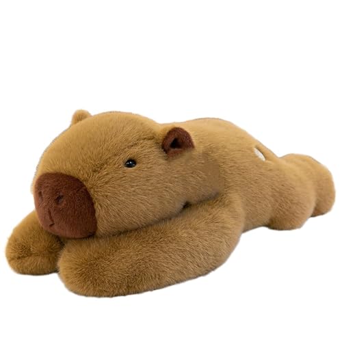 AQCQDQ Capybara Kissen Lang, Cute Realista Capybara Peluche, Simulation Capybara Kuscheltier Kissen Plüschkissen Stofftier Spielzeug Langes Umarmungskissen Office Lendenkissen für Home Deko (30 cm) von AQCQDQ