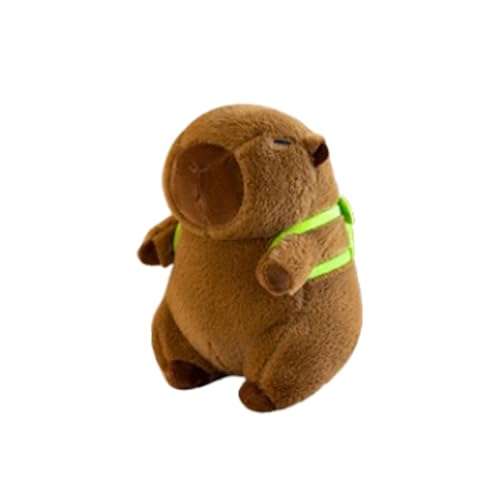 AQCQDQ Capybara Plüschtier, Capybara Kuscheltiere, Niedliche Capybara Plushies Mit Schildkrötenrucksack und Erdbeerkopfbedeckung für Home Deko Kinder Geschenke (Schildkröte) von AQCQDQ