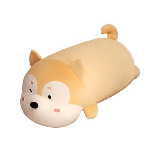 AQCQDQ Corgi Plüschtier Süßer, Mollig Kissen Spielzeug Lebensechte Tier runden Augen Kissen Braun, Corgi Akita Kuscheltiere Puppe Spielzeug Weihnachten Geschenke (45CM,orange) von AQCQDQ