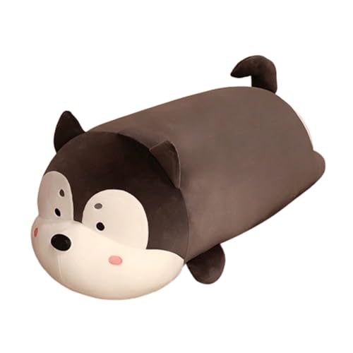 AQCQDQ Corgi Plüschtier Süßer, Mollig Kissen Spielzeug Lebensechte Tier runden Augen Kissen Braun, Corgi Akita Kuscheltiere Puppe Spielzeug Weihnachten Geschenke (45CM,schwarz) von AQCQDQ