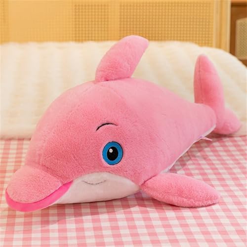 AQCQDQ Delfin Kuscheltier Plüschtiere, Delfin Figur Umarmungskissen, Super Weiches Stofftier Delfin Plüschtier Plüschkissen Meerestier Plüschspielzeug Puppen Vielseitige Raumdekoration (100 cm,Rosa) von AQCQDQ