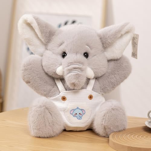 AQCQDQ Elefant Plüschtier, Plüsch-Elefant Baby-Elefant Plüschtier, Weiches Und Niedliches Elefanten Plüschtier, Simulationsspiel Elefant Plüschtier Geschenk für Jungen und Mädchen (23CM,Grau) von AQCQDQ