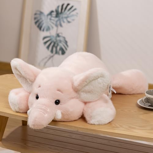 AQCQDQ Elefant Plüschtier, Plüsch-Elefant Baby-Elefant Plüschtier, Weiches Und Niedliches Elefanten Plüschtier, Simulationsspiel Elefant Plüschtier Geschenk für Jungen und Mädchen (52CM,Rosa) von AQCQDQ