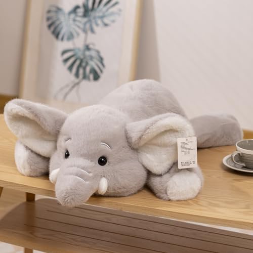 AQCQDQ Elefant Plüschtier, Plüsch-Elefant Baby-Elefant Plüschtier, Weiches Und Niedliches Elefanten Plüschtier, Simulationsspiel Elefant Plüschtier Geschenk für Jungen und Mädchen (70CM,Grau) von AQCQDQ