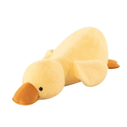 AQCQDQ Ente Stofftiere, Ente Kuscheltier, Ente Plüschtier, Ente Plushie Stofftier, Flauschig Weiche Ente Stofftiere Kissen Plüschtier, Plüsch Gans Kissen Puppe Geschenk für Kinder (100cm,Gelb) von AQCQDQ