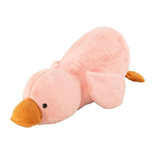 AQCQDQ Ente Stofftiere, Ente Kuscheltier, Ente Plüschtier, Ente Plushie Stofftier, Flauschig Weiche Ente Stofftiere Kissen Plüschtier, Plüsch Gans Kissen Puppe Geschenk für Kinder (100cm,Rosa) von AQCQDQ