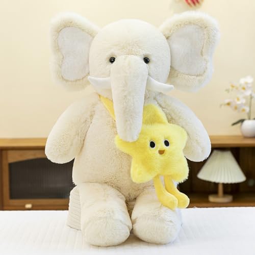 AQCQDQ Fluffy Elefant Kuscheltier Elefant, Elefant Stofftier Weich Elefant Plüschtier, Niedliche Elefant Plüschtier mit Stern-Tasche, Weiche und Kuschelige Stofftiere (40cm) von AQCQDQ