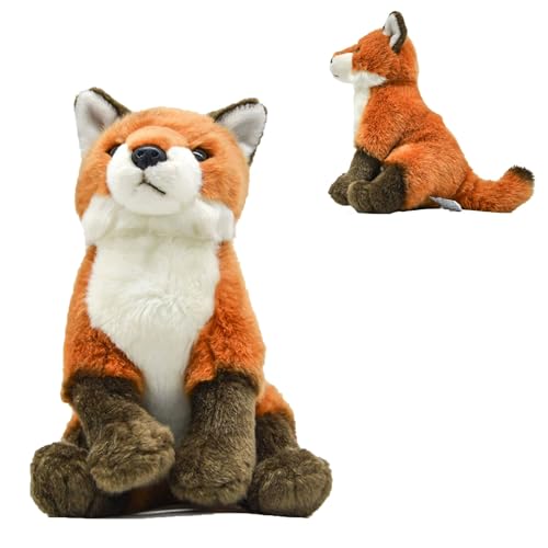 AQCQDQ Fuchs Kuschelspielzeug, 22 cm großes Kuschelspielzeug zum Spielen, Geschenk Kuscheln. Gemütliches Kuschelspielzeug, Fuchs-Plüschspielzeug zum Kuscheln und Spielen. (22 cm,sit) von AQCQDQ