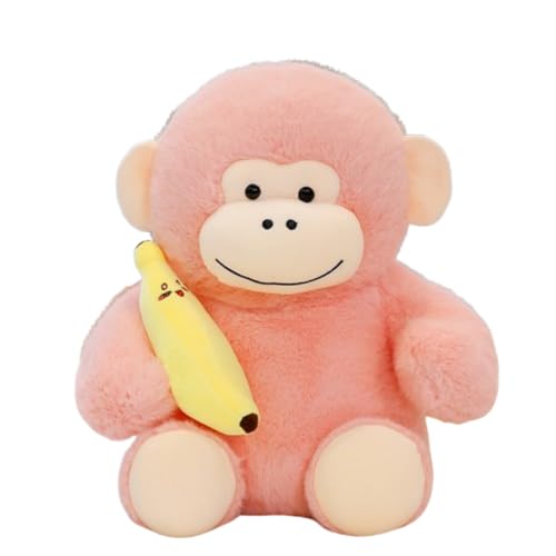 AQCQDQ Gorilla Kuscheltier Orang Utan Plüschtier, King Kong Affen Spielzeug KusPuppe Stofftier, zum Spielen und Kuscheln, Weiches Schmusetier für Mädchen, Jungen, Babysn (20 cm,Rosa) von AQCQDQ