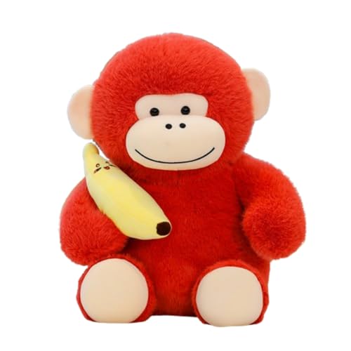 AQCQDQ Gorilla Kuscheltier Orang Utan Plüschtier, King Kong Affen Spielzeug KusPuppe Stofftier, zum Spielen und Kuscheln, Weiches Schmusetier für Mädchen, Jungen, Babysn (20 cm,Rot) von AQCQDQ