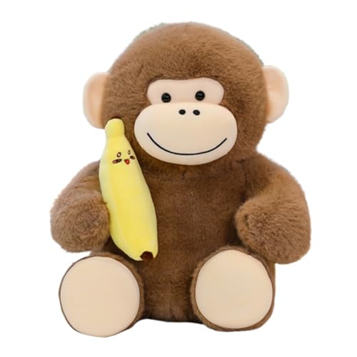 AQCQDQ Gorilla Kuscheltier Orang Utan Plüschtier, King Kong Affen Spielzeug KusPuppe Stofftier, zum Spielen und Kuscheln, Weiches Schmusetier für Mädchen, Jungen, Babysn (35 cm,Braun) von AQCQDQ