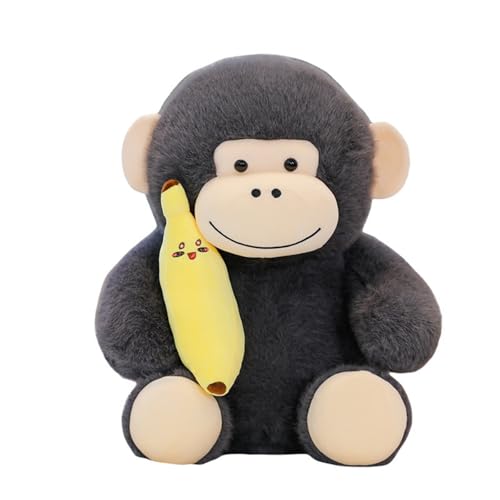 AQCQDQ Gorilla Kuscheltier Orang Utan Plüschtier, King Kong Affen Spielzeug KusPuppe Stofftier, zum Spielen und Kuscheln, Weiches Schmusetier für Mädchen, Jungen, Babysn (45 cm,Grau) von AQCQDQ