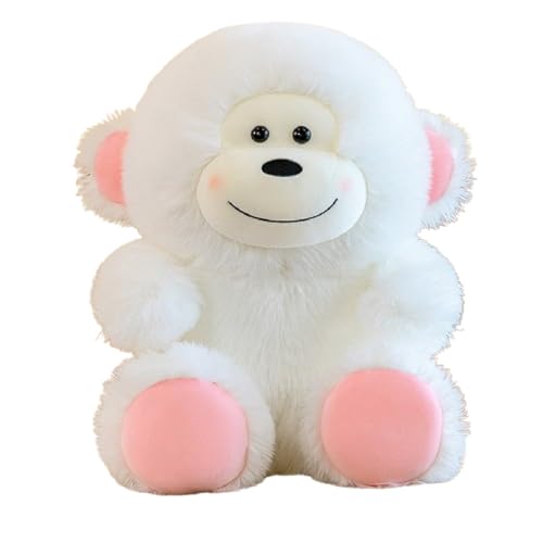 AQCQDQ Gorilla Kuscheltier Orangutan Affen Plüschtier, King Kong Spielzeug KusPuppe Stofftier, zum Spielen und Kuscheln, Weiches Schmusetier für Mädchen, Jungen, Babysn (55 cm,Weiß) von AQCQDQ