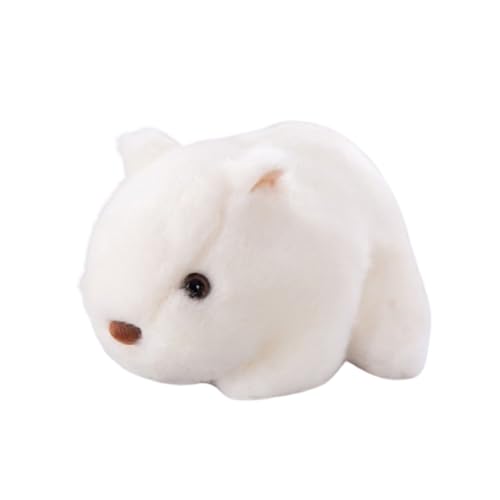 AQCQDQ Hamster Plüschtiere, Meerschweinchen Kuscheltier, Realistische Hamster Kuscheltier Spielzeug, Flauschiges Hamster Stofftier zum Kuscheln, Spielen und Liebhaben (18cm,Weiß) von AQCQDQ