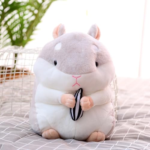 AQCQDQ Hamster Plüschtiere, Niedlicher Kuscheliger Dicker Hamster Kuscheltier, Meerschweinchen Kuscheltier, Weich Kuscheltiere Puppe Spielzeug Dekor (25cm,Grau) von AQCQDQ