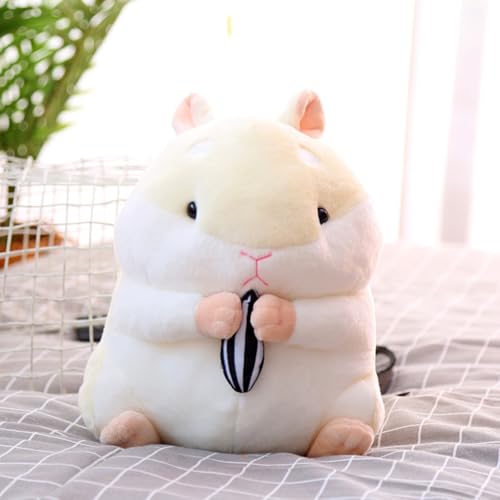 AQCQDQ Hamster Plüschtiere, Niedlicher Kuscheliger Dicker Hamster Kuscheltier, Meerschweinchen Kuscheltier, Weich Kuscheltiere Puppe Spielzeug Dekor (25cm,Weiß) von AQCQDQ