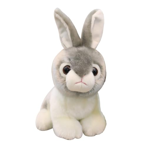 AQCQDQ Kaninchen Kuscheltier, Osterhase Plüschtier, Niedliches Weißes Kaninchen Puppe Realistische Hase Plüsch Spielzeug, Ostergeschenke für Kinder, Jungen, Mädchen (20cm,Grau) von AQCQDQ