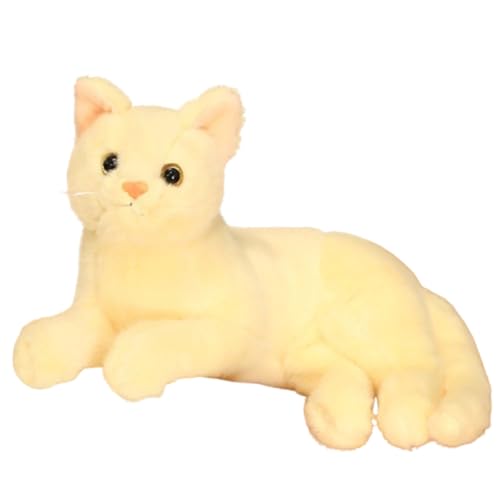 AQCQDQ Katzen-Spielzeug für Kinder, 29 cm Simulation kurzhaarige niedliche Katzenpuppe, Kawaii Flauschiges Plüschspielzeug, Plüschspielzeug, kuscheliges Spielzeug für Kinder. (29 cm,Yellow) von AQCQDQ