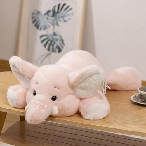 AQCQDQ Kinder Elefant Plüsch Puppe Baby Spielzeug und Plüschtier Elefant Kuscheltier für Jungen, Weiche und kuschelige Stofftiere, zum Kuscheln, Spielen und Schlafen (32 cm,Bauchlage-Rosa) von AQCQDQ