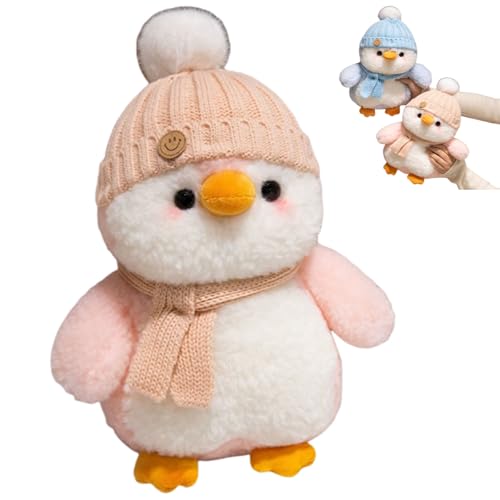 AQCQDQ Kuschel Pinguin,Penguin Cuddly Toy, Pudgy Penguins Plush,Penguin Stuffed Toy zum Kuscheln und Spielen für Kinderzimmer,Couch,Auto,Bett (30 cm,Powder) von AQCQDQ