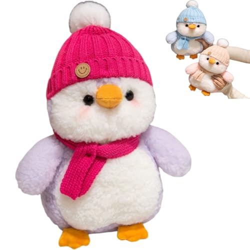 AQCQDQ Kuschel Pinguin,Penguin Cuddly Toy, Pudgy Penguins Plush,Penguin Stuffed Toy zum Kuscheln und Spielen für Kinderzimmer,Couch,Auto,Bett (30 cm,Red) von AQCQDQ