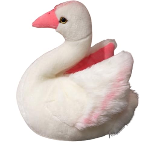 AQCQDQ Kuschelig Plüschtier Schwan Zartes Netzgarn Kawaii Puppe Schlafkissen für Kinder und Erwachsene, süße Geschenke, weicher Kuschelkissen, ideale Begleiter fürs Bett und die Schule (25 cm) von AQCQDQ