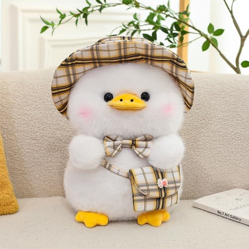 AQCQDQ Kuscheltier Ente Plüschtier, Stofftier Ente Duck Plüschtier, Niedliche Gentleman Duck Kleine Weiße Entenpuppe, Ente Plüschtier Puppe Stofftier Kissen, zum Spielen und Kuscheln (45cm) von AQCQDQ