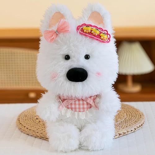 AQCQDQ Kuscheltier Hund, Plüsch-Stofftier-Hund, Plüschhund Puppe Stofftier, Niedliche Super Süße Welpe Plüschpuppe, Spielzeug für Hund Haustier (30 cm,Rosa) von AQCQDQ