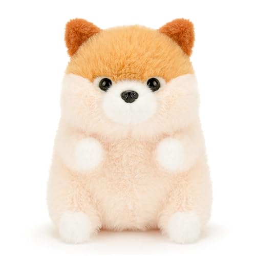 AQCQDQ Kuscheltier Hund Plüschtier Groß Umarmungskissen, Hund Plüschtier Husky, Super Weiches Stofftier Hund Puppen Vielseitige Raumdekoration Zum Kuscheln, Schlafen, Spielen (23 cm,Shiba Inu) von AQCQDQ