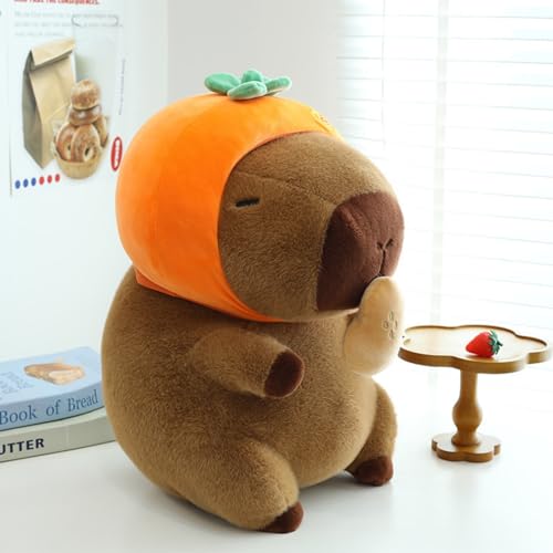 AQCQDQ Niedliche Capybara Plüschtier, Wasserschwein Kuscheltier, Capybara Plüschtier, Peanut Capybara Kuscheltier Plüschtier Puppe, Plushie Stofftier Geschenk für Kinder (60cm) von AQCQDQ