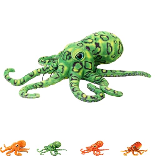 AQCQDQ Octopus Plüschtier, Krake Kuscheltier, Kreative Kuscheltier Krake Oktopus Kissen Naturgetreu Gestaltet, Lustiges Plüsch Puppe Geschenk für Kinder (Grün) von AQCQDQ