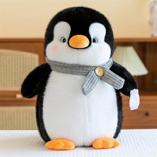 AQCQDQ Pinguin Puppe Kuscheltier Pinguin-PlüSchtier, Pinguin Stofftier Plüschtier Plüsch Spielzeug Plüschtier Kissen Spielzeug Geschenke für Mädchen und Jungen (25 cm,Grau) von AQCQDQ